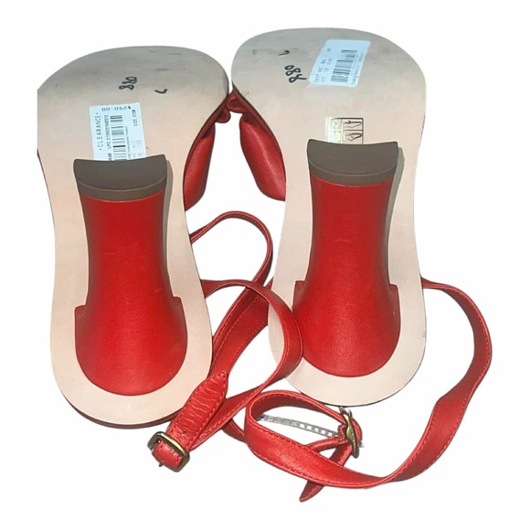 Coach Quincey Sandals Leather Knot Ankle Strap Block Heels Open Toe Size 7 NEW - Picture 10 of 11